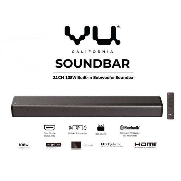 VU Soundbar 108W Built-in Subwoofer Soundbar